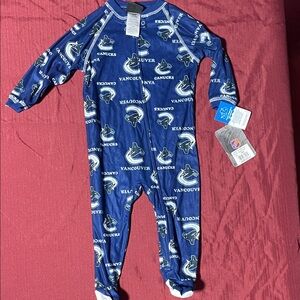 Vancouver Canucks Kids Footed Onesie - Blue 18 months